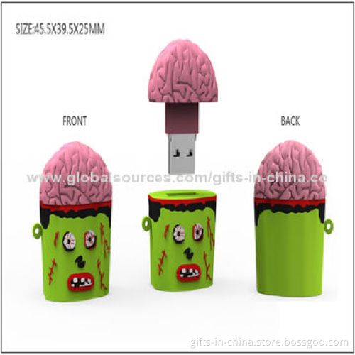 Soft PVC USB Flash Drive, Available in Various Designs, Customized Designs and Logos Accepted